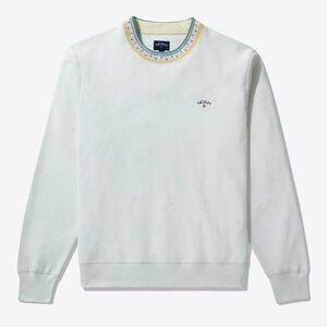 Noah crewneck long sleeve sweatshirt with polkadot collar